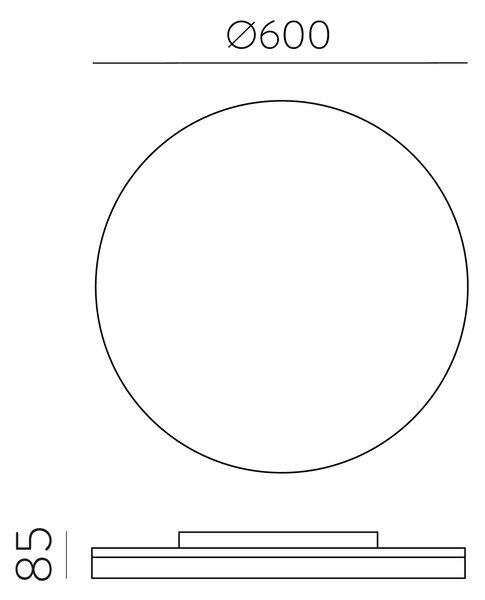 ACB Iluminacion Stropní LED svítidlo ANGUS, ⌀ 60 cm, 55W, CRI90, CCT switch 2700-3000K Stmívání, řízení: ON/OFF (bez stmívání)