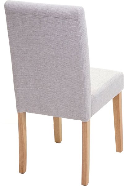 Sada 6 židlí do jídelny Kuchyňská židle Littau textil, krémově béžová, světlé nohy