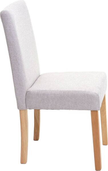 Sada 6 židlí do jídelny Kuchyňská židle Littau textil, krémově béžová, světlé nohy
