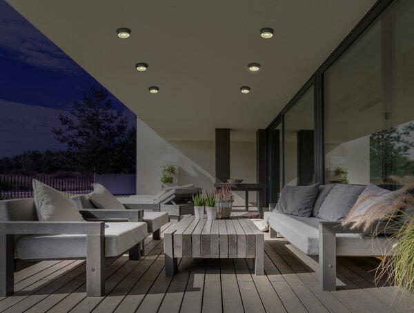 ACB Iluminacion Venkovní stropní LED svítidlo ANIA, ⌀ 108 mm, 1x6W, CRI80, IP65 Barva: Antracit