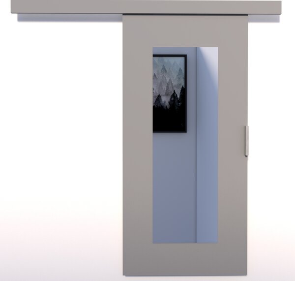 Posuvné dveře se zrcadlem 76 cm CADTIS - šedé