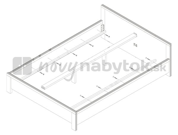 Manželská postel 160 cm BRW Kaspian LOZ/160 (Dub sonoma)