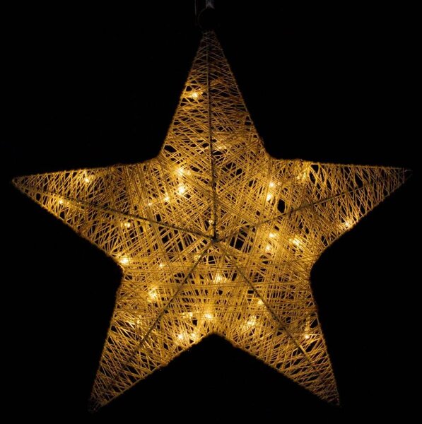 Vánoční dekorace hvězda 35 cm, 30 LED, teple bílá