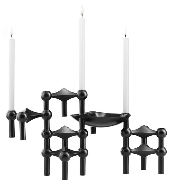 Designová miska se svícny STOFF Nagel Black