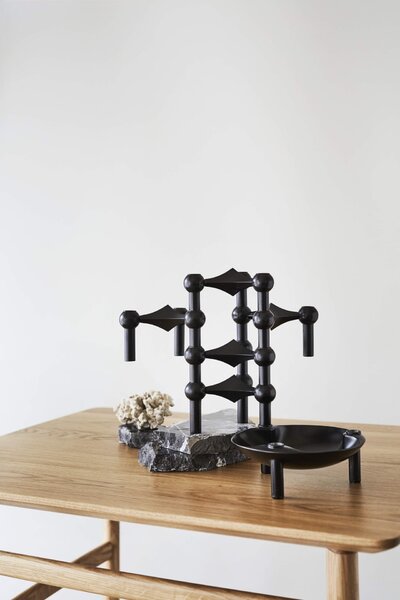 Designová miska se svícny STOFF Nagel Black