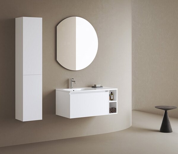 Sapho Sapho, DARA CUT LED podsvícené zrcadlo 20W, ø 100x90cm, topná folie, 34900CI