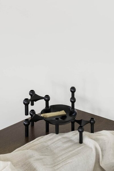 Designová miska se svícny STOFF Nagel Black