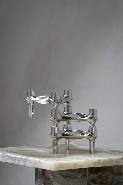 Designový svícen BMF STOFF Nagel Chrome