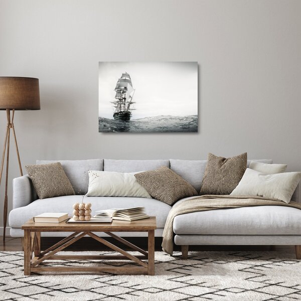 Skleněný obraz - Loď plující po oceánu (70x50 cm)