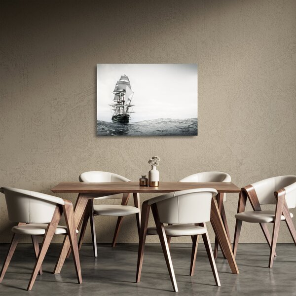Skleněný obraz - Loď plující po oceánu (70x50 cm)