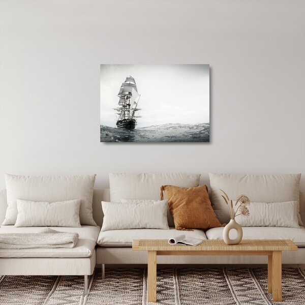 Skleněný obraz - Loď plující po oceánu (70x50 cm)