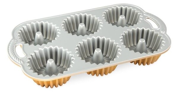 Forma na 6 mini bábovek Nordic Ware Brilliance, 1,18 l, zlatá, 37,8 × 22,9 × 4,8 cm | prémiová forma na pečení 93377