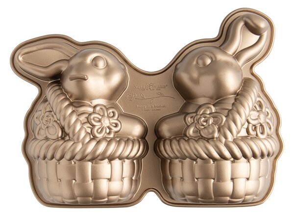3D forma na velikonoční dort Nordic Ware Bunny in Basket, 2,4 l, karamelová | prémiová forma na pečení 96648