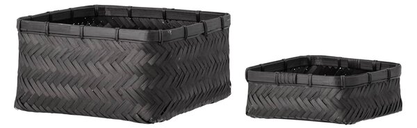 Bambusový úložný koš Donia Black – set 2 ks