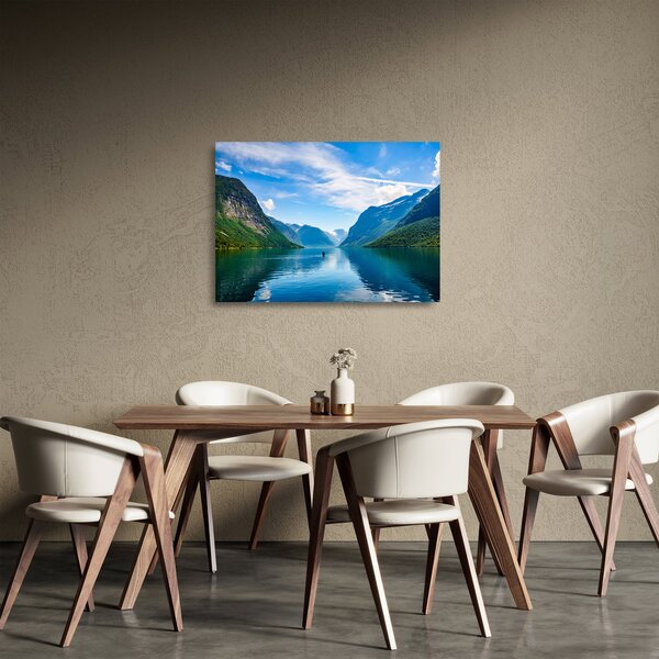 Skleněný obraz - Jezero Lovatnet (70x50 cm)