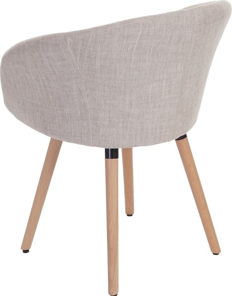 Jídelní židle Malmö T633, Židle Kuchyňská židle, Retro design 50. let Textil, krémová/šedá