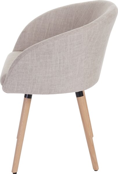Jídelní židle Malmö T633, Židle Kuchyňská židle, Retro design 50. let Textil, krémová/šedá