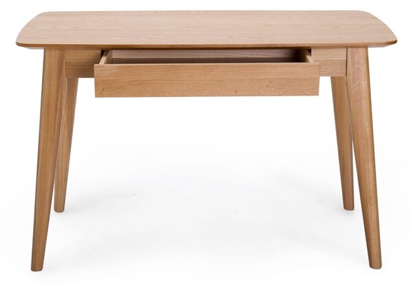 Psací stůl se zásuvkou a nohami z dubového dřeva Unique Furniture Rho, 120 x 60 cm