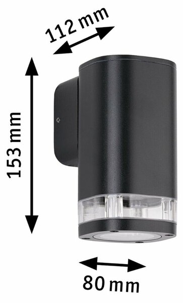PAULMANN Venkovní nástěnné svítidlo Colum IP44 80x112mm max. 20W 230V antracit hliník down