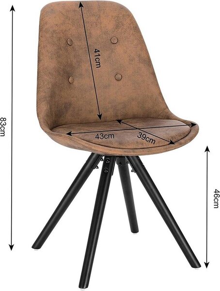 Návštěvnické židle Bolt Edge - sada 2 kusů - tmavě hnědá látka - dřevěné nohy - výška 46 cm