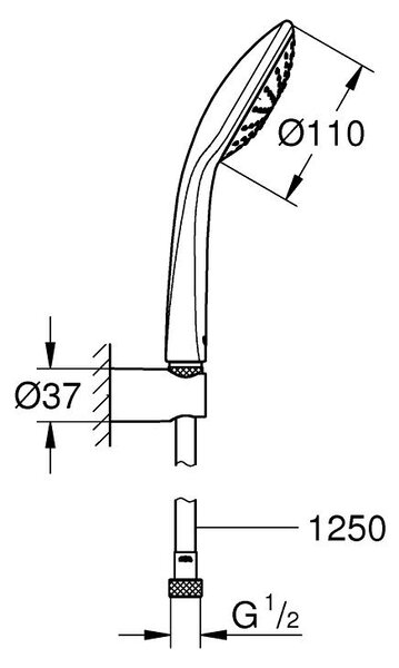 Grohe Euphoria sprchová sada na stěnu StarLight Chrome 27354000
