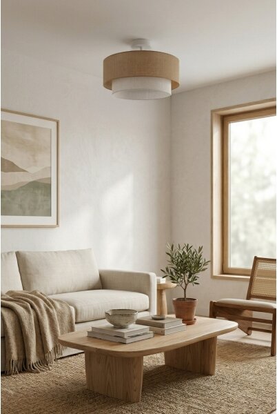 Brilagi - LED Přisazený lustr BOHO ECO 1xE27/10W/230V pr. 40 cm béžová/krémová
