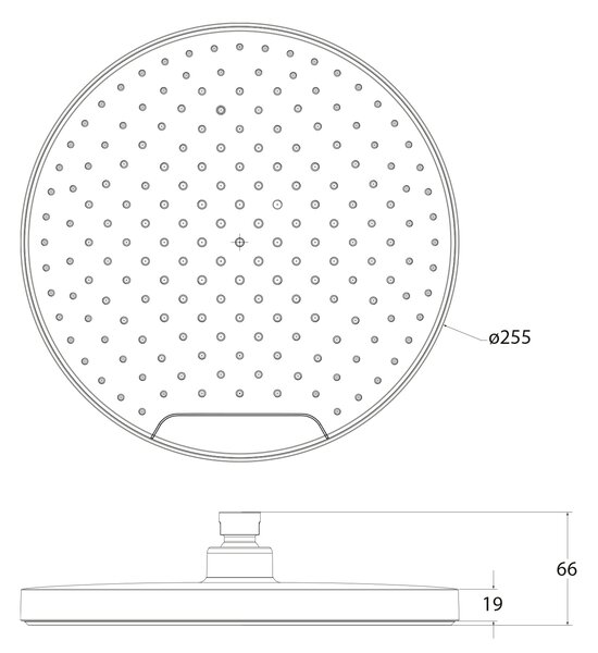 Sapho Sapho, Hlavová sprcha, průměr 255mm, ABS/černá mat, SK151B
