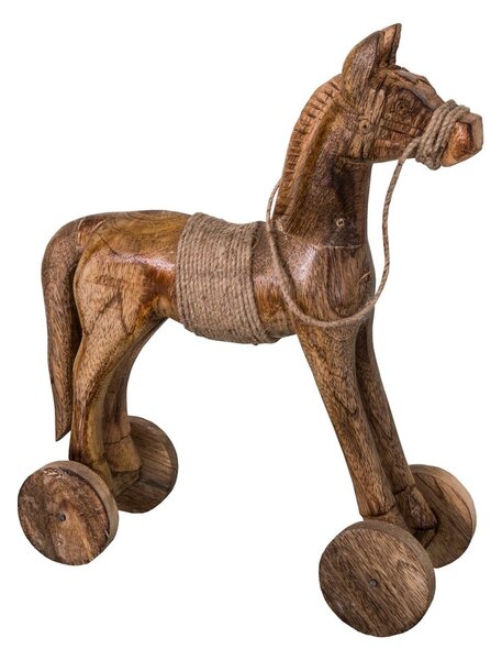 Dekorativní dřevěná socha koně Antic Line Cheval, výška 31 cm