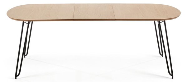 Rozkládací jídelní stůl v dekoru dubu v přírodní barvě 90x140 cm Novac – Kave Home