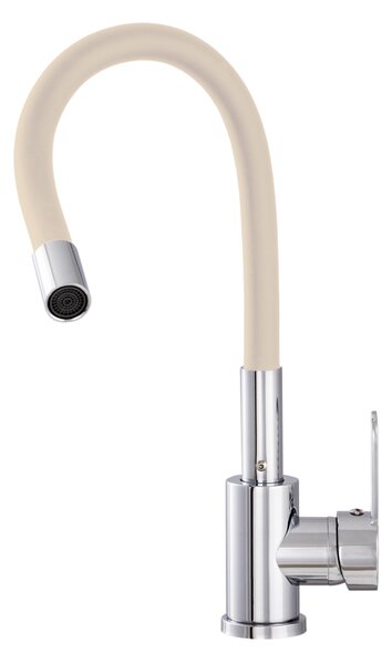 Gamma Flex 2000, stojánková dřezová baterie s flexibilním ramenem, béžová-chromová, GMA-BFX-2000B