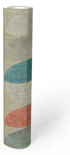A.S. Création | Vliesová tapeta na zeď Geo Nordic 37531-1 | 0,53 x 10,05 m | modrá, červená, béžová