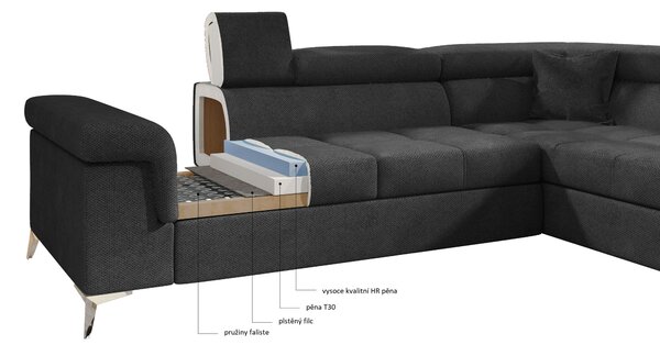 Rozkládací rohová sedačka FREDERICO DELUXE krémová