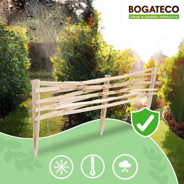 BOGATECO 3x zahradní plot z lískového dřeva 90 cm x 20 cm lemování záhonů lemování trávníku plot dřevěný plot lemování záhonů plot z plotovek lemování záhonů plot z plotovek ideální jako lemování záhonů nebo cestiček