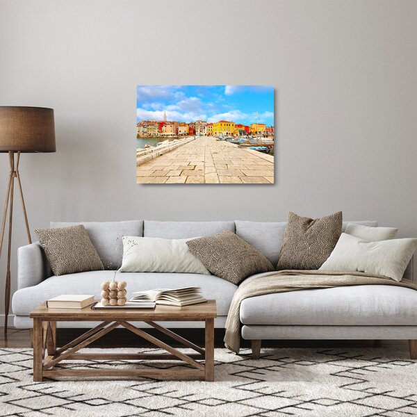 Skleněný obraz - Staré istrijské město v Poreči, Chorvatsko (70x50 cm)