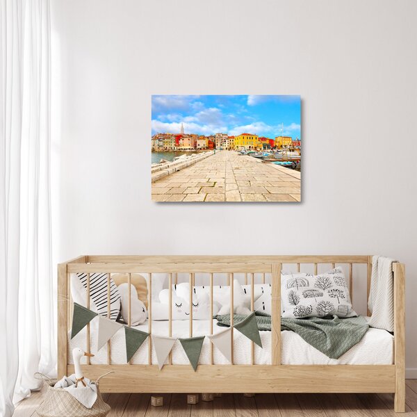 Skleněný obraz - Staré istrijské město v Poreči, Chorvatsko (70x50 cm)