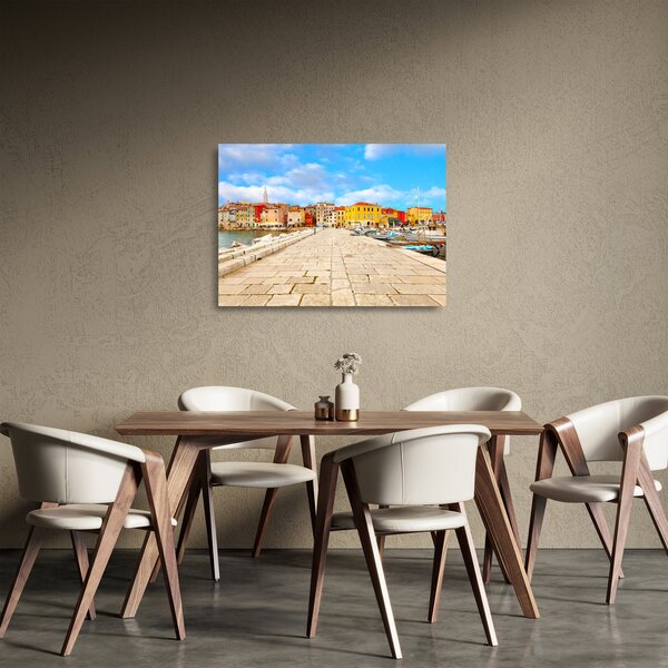 Skleněný obraz - Staré istrijské město v Poreči, Chorvatsko (70x50 cm)