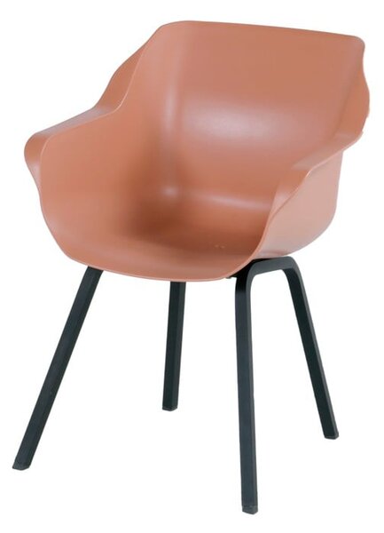 Oranžové plastové zahradní židle v sadě 2 ks Sophie – Hartman