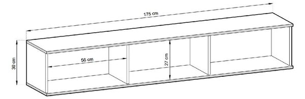 - Televizní stolek REFUGIO - 175 cm, černý