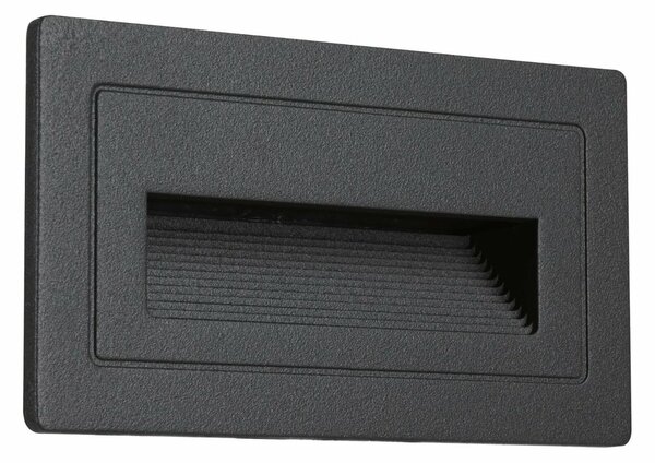 PAULMANN Venkovní vestavné svítidlo do zdi Long LED černá IP44 4W 230V teplá bílá 103x58mm 943.83