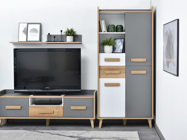 Obývací stěna Semivacias 04 (bílá). Akce -13%
