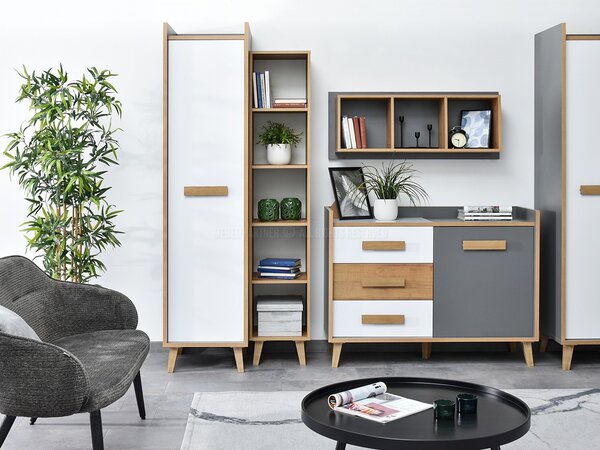 Obývací stěna Semivacias 05 (bílá). Akce -13%