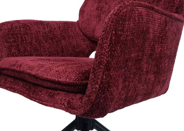 Sada 2 jídelních židlí HWC-N74, kuchyňská židle, otočná s automatickým návratem, žinylková tkanina (490 g/m²) Oeko-Tex bordeaux