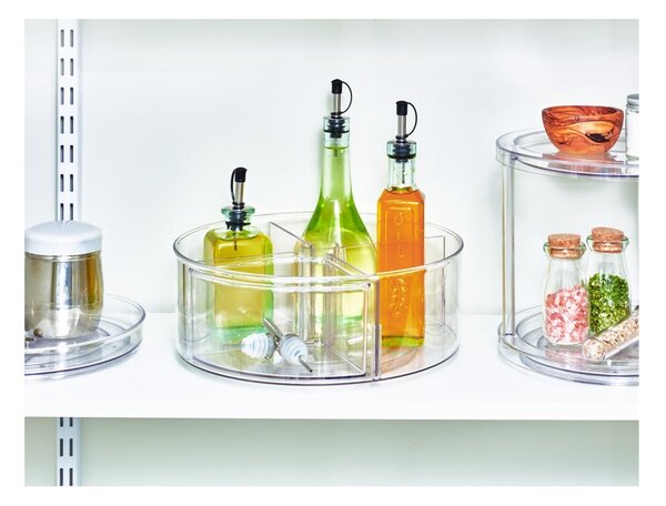 Kulatý transparentní úložný box iDesign The Home Edit, ⌀ 29 cm