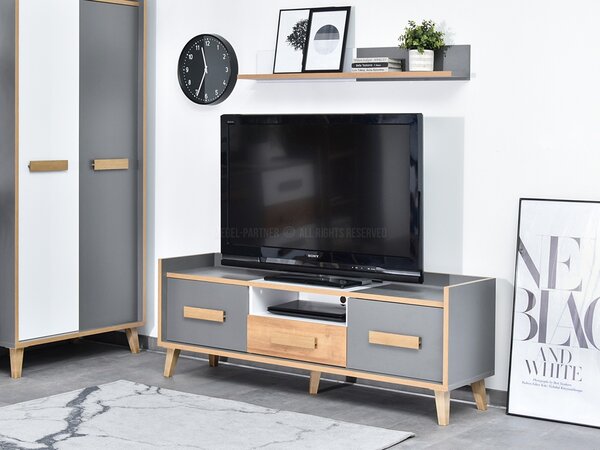 TV stolek/skříňka Sobrepuso S07 (bílá). Akce -14%