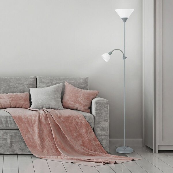 Rabalux Action stojací lampa 2x100 W bílá-stříbrná 4028