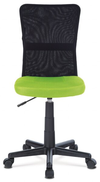 Kancelářská židle, zelená mesh, plastový kříž, síťovina černá KA-2325 GRN