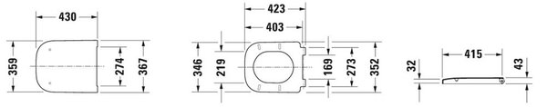 Duravit Happy D.2 záchodové prkénko s pomalým sklápěním antracitová 0064591300