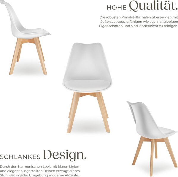 Tectake® Set jídelní židle Frederikke Scandi-Design 49 x 53 x 82 cm