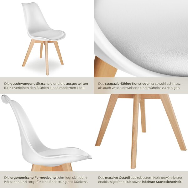 Tectake® Set jídelní židle Frederikke Scandi-Design 49 x 53 x 82 cm