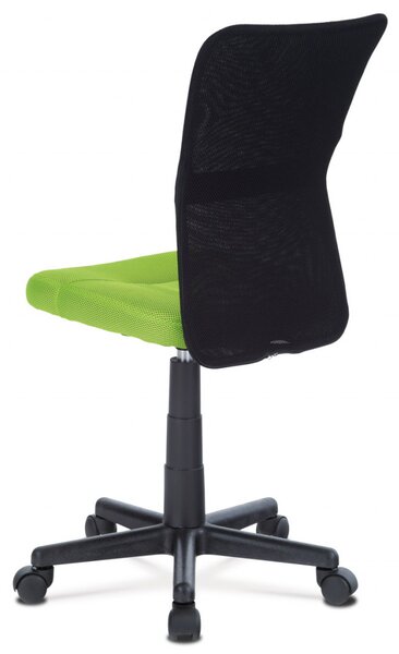 Kancelářská židle, zelená mesh, plastový kříž, síťovina černá KA-2325 GRN
